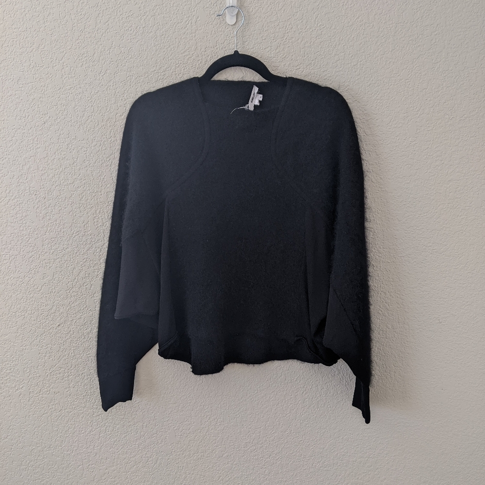 Helmut Lang Small Black Dolman Sleeve Square Neck Sweater